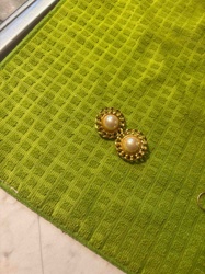 Vintage Gold-Toned Faux Pearl Clip-On Earrings