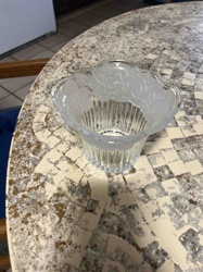 Frosted Floral Glass Bowl or Vase