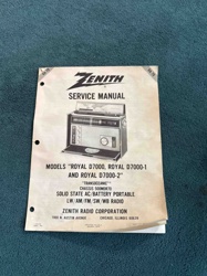 Zenith 'Transoceanic' Royal D7000 Series Service Manual