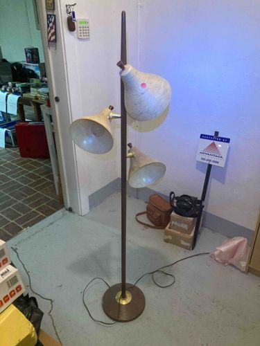 Mid-Century Modern Three-Light Gooseneck Floor Lamp