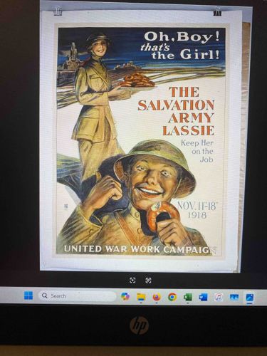 WWI Salvation Army 'Oh, Boy! That's the Girl!' Propaganda Poster