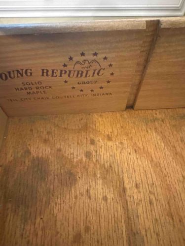 Tell City Chair Co. 'Young Republic' Solid Hard Rock Maple Furniture Drawer