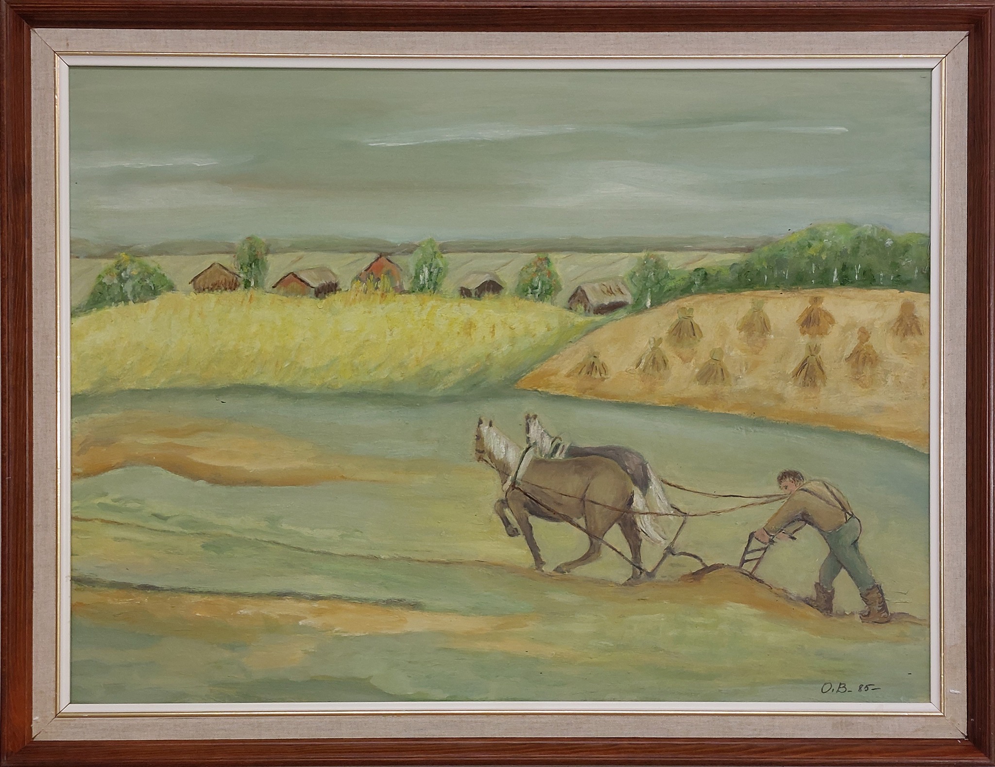 Submitted photo of Oil painting signed 'O.B. 85-'