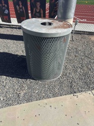 Outdoor Mesh Waste Receptacle with Dome Lid