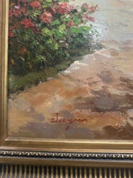 Floral and Landscape Scene Painting by Tarcyama (Unknown Artist)