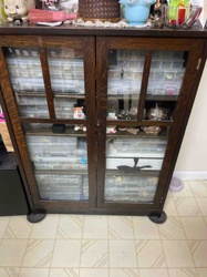 Arts and Crafts Style Double-Door Display Cabinet