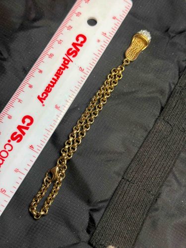 Gold-Tone Peanut-Themed Rolo Chain Bracelet (Jimmy Carter Campaign Style)