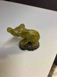 Carved Green Stone Elephant Figurine