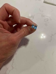 Blue Topaz and Diamond Post Earrings