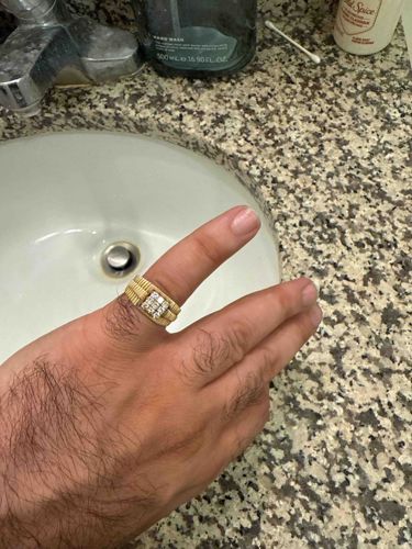Men's Yellow Gold and Diamond Cluster Ring