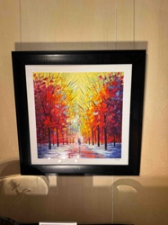 Vibrant Autumnal Path" Framed Print