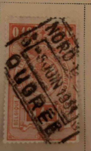 Belgian Postal Stamp with 'NORD' Duplex Postmark