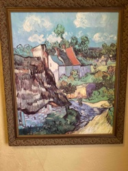 Reproduced Painting 'Thatched Cottages at Cordeville' by Vincent van Gogh