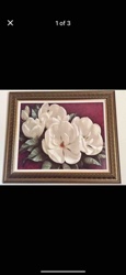 Framed Dimensional Magnolia Floral Artwork