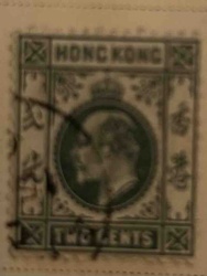 Hong Kong Two Cents Revenue Stamp, King George V design (possibly postage fiscal)