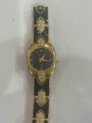 PROMERD (or similar) Ladies' Gold-Toned & Black Enamel / CZ Bracelet Watch
