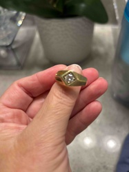 Men's Gold and Diamond Signet Ring