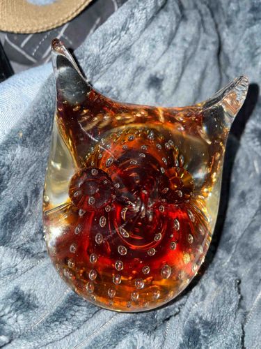 Mid-Century Modern Bullicante Art Glass Owl Figurine