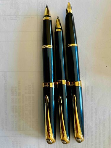 Parker Sonnet Midnight Blue/Black and Gold Set (Fountain Pen, Rollerball, and Ballpoint)