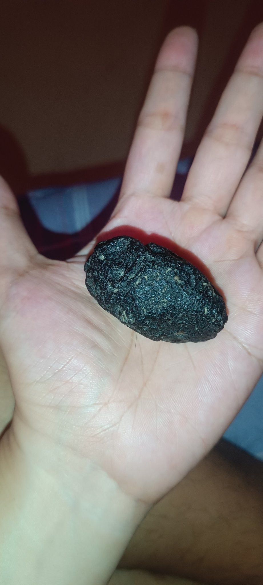 Submitted photo of Tektite or dark stone specimen