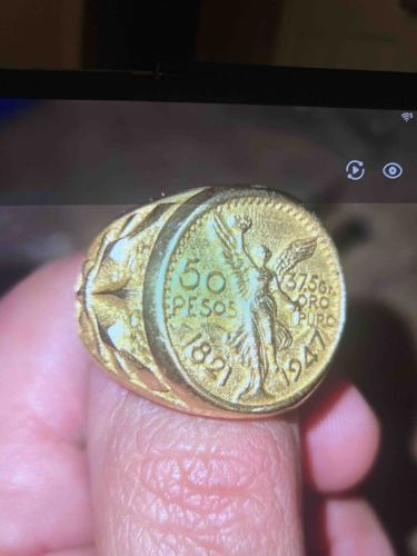 Mexican 50 Pesos 'Centenario' Coin Ring