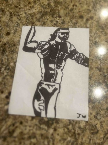 Hand-Drawn Illustration of a Male Figure (Possibly Wrestler)