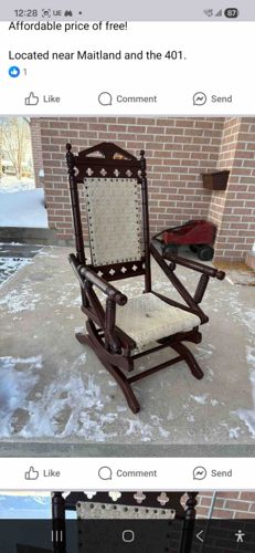 Victorian-Style Upholstered Rocking Chair