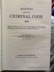 Martin's Annual Criminal Code 1985
