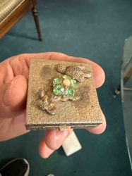 Vintage Frog and Lily Pad Trinket Box