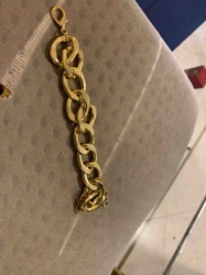 Gold-Tone Chunky Link Bracelet with Lion Head Detail