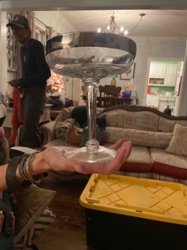 Silver Rimmed Glass Coupe