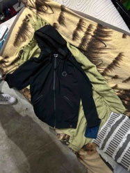 Black Full-Zip Hoodie Jacket with Chest Emblem