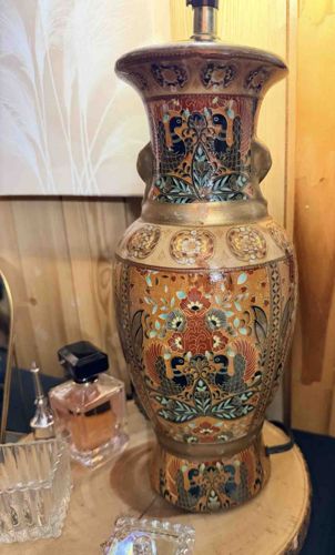Japanese Satsuma-style Baluster Vase Ceramic Lamp