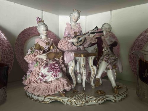 Dresden-Style Porcelain Musical Trio Figurine