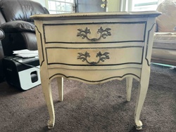French Provincial Style Two-Drawer Nightstand