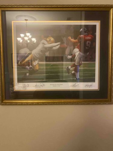 Lawrence Taylor and Herschel Walker Autographed Football Print