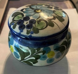 Hand-Painted Floral Ceramic Lidded Box (Talavera Style)