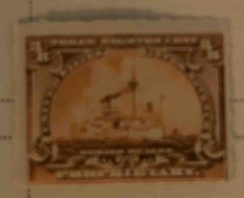 Revenue Stamp featuring a Battleship