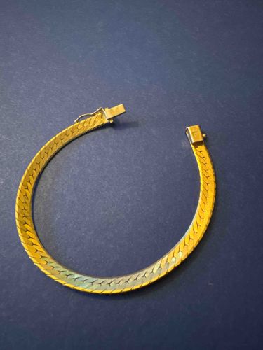 14k Gold Herringbone Chain Bracelet