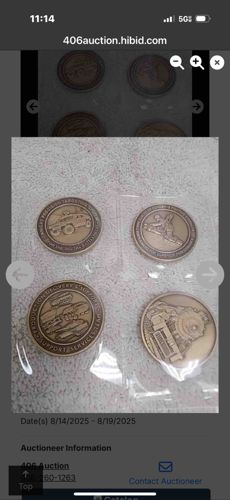 Set of Four Brass/Bronze-Toned Commemorative Medals/Challenge Coins