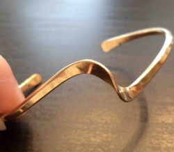 14K Gold Wavy Cuff Bracelet