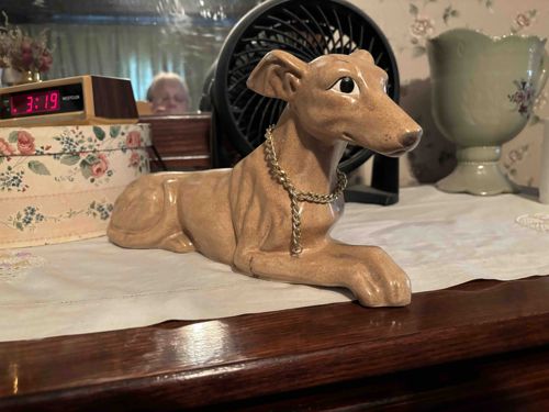 Ceramic Greyhound Dog Planter/Figurine