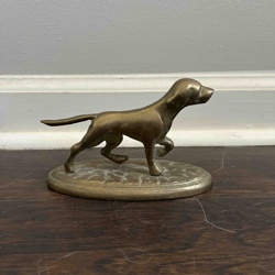 Brass/Bronze Hunting Dog Figurine on Base