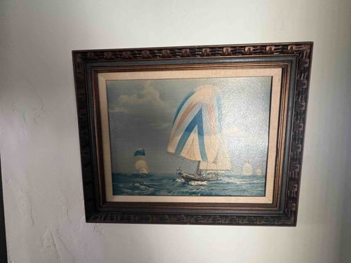Framed Sailboat Regatta Painting/Print