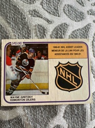 1980-81 O-Pee-Chee Wayne Gretzky NHL Assist Leader Hockey Card