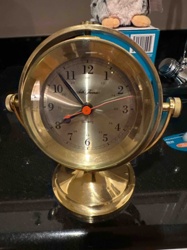 Seth Thomas Brass Gimbaled Quartz Desk Clock
