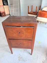 Two-Drawer Wooden Commode or Bedside Table