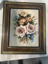 Capodimonte Framed 3D Porcelain Floral Bouquet