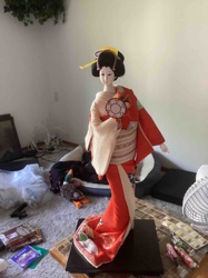 Japanese Geisha or Maiko Doll with Taiko Drum