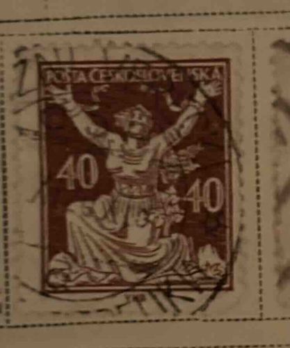 Czechoslovakian 40 Heller 'Sower' Postage Stamp